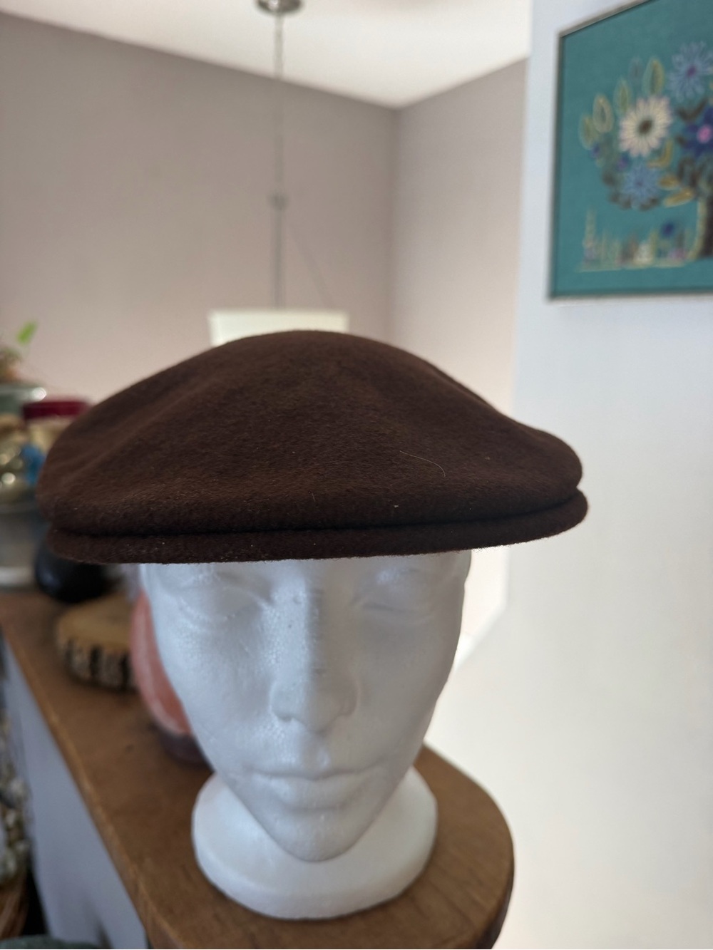 Kangol Wool 504 Cap Brown Flat Cap Driving Hat Medium